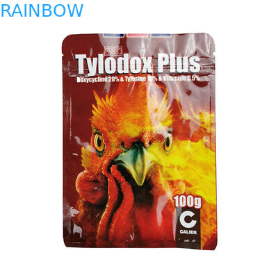 アルミ ホイルを密封する3つの側面は無光沢100g茶/鶏の餌ペット パッキングを袋に入れます