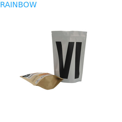 ジップ ロック式ホイルの袋の包装のアルミ ホイルはガス抜き処理弁が付いているコーヒー バッグを立てます