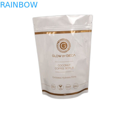 白い光沢のある終わりボディは150ミクロンを立てますジッパーの袋をごしごし洗います