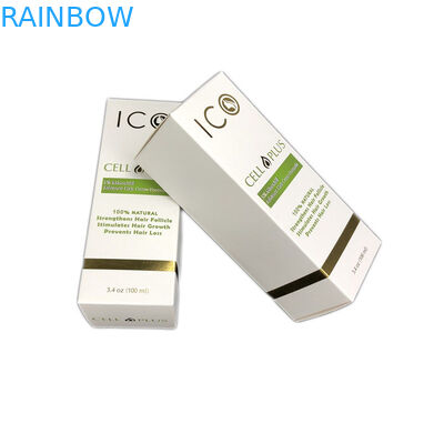 白いボール紙の化粧品の熱い押す紙箱の包装