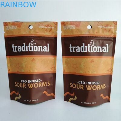 アルミ ホイルの雑草のクッキーCBD 3x4はジッパー袋を立てます