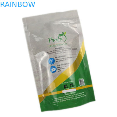 Resealableジッパー ロックの光沢のある表面の茶包装の袋