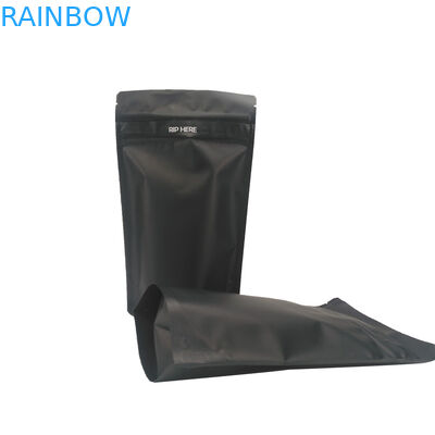 黒い無光沢の二重ジッパーCMYKのプラスチック袋の包装