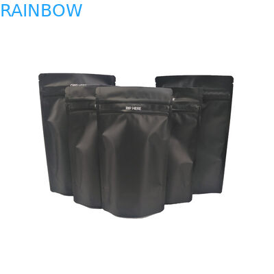 黒い無光沢の二重ジッパーCMYKのプラスチック袋の包装