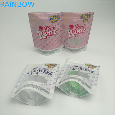 臭いの証拠の草の包装袋麻CBDの冷たい粘着性のパッキングのための窓が付いているジップ ロック式袋