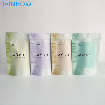 ジップ ロック式の袋ボディをごしごし洗います中ホイルが付いているバス ソルトのための包装袋を立てて下さい