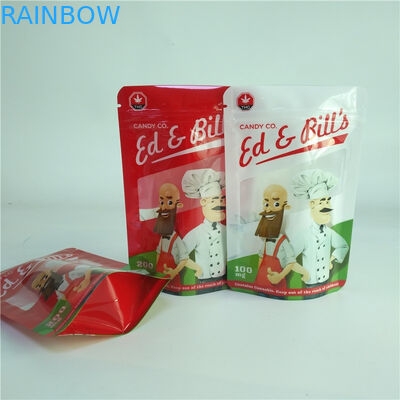 100mgキャンデー明確な窓が付いている袋の上の包装袋CBDの粘着性の立場を印刷するデジタル