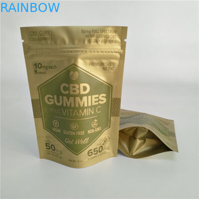 無光沢の金を印刷するデジタルはジッパーの袋の雑草のための小さい証拠のマイラー袋の上に立つ