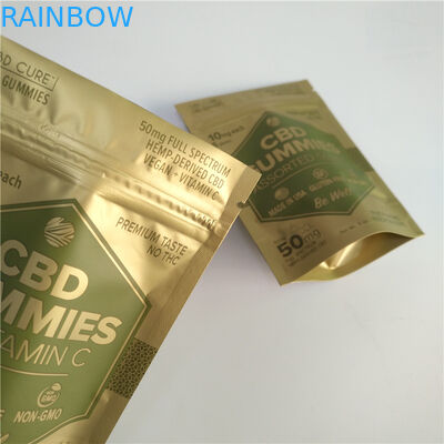 無光沢の金を印刷するデジタルはジッパーの袋の雑草のための小さい証拠のマイラー袋の上に立つ