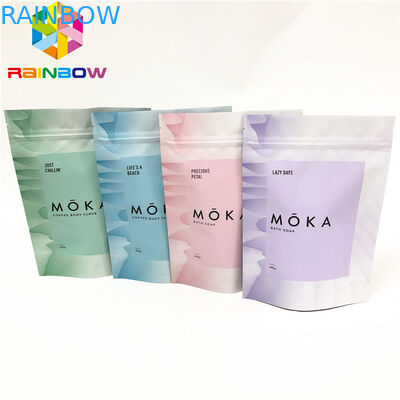 軽食/ボディのための注文の印刷のジップ ロック式の袋が付いている袋の上の薄板にされたホイルの立場はカスタマイズされた包装袋をごしごし洗う