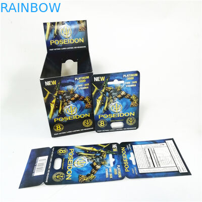 表示習慣は紙カードの男性の増強物の性の性能の赤いPoseidonのカード箱を印刷した