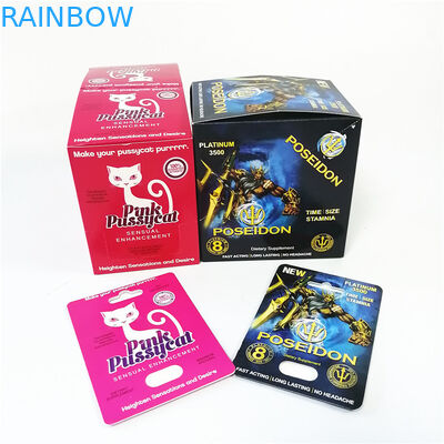 注文の印刷の点の紫外線官能的な強化の紙カードのピンクの猫の包装のペーパー ディスプレイ・ケース