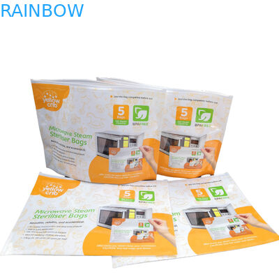 BPAの自由な赤ん坊の心配の蒸気のジップ ロック式の上が付いているきれいで再使用可能なマイクロウェーブ滅菌装置袋