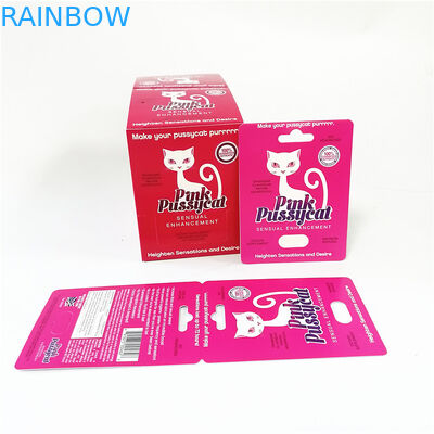 注文の印刷紙カード破損のノッチ ライン箱のピンクの猫のカード箱を表示しなさい