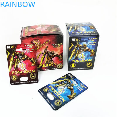 ピンクの猫のカード箱を包む顧客用男性の強化のまめの丸薬