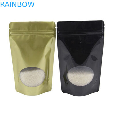 カスタマイズされた再生利用できる金はキャンデーのコーヒー豆の茶のためのアルミ ホイルの明確な窓が付いているジップ ロック式の袋を立てる