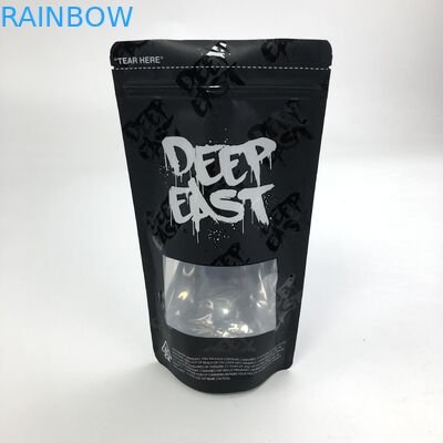 明確な窓袋が付いている袋の上のZiplockの立場とのマットの注文の印刷された黒いアルミ ホイル250g 1kg 12oz