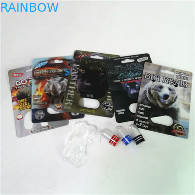 サイ粉の性のカプセルのための紙箱が付いている最高150K 3Dのまめカードを包む性の強化の丸薬