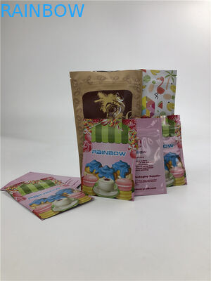 3.5gクッキーのココナッツの果肉のナットのためのプラスチック ジッパーの書類封筒のアルミ ホイル光沢のある表面の3つの側面によって密封される袋