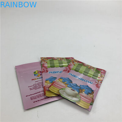 3.5gクッキーのココナッツの果肉のナットのためのプラスチック ジッパーの書類封筒のアルミ ホイル光沢のある表面の3つの側面によって密封される袋