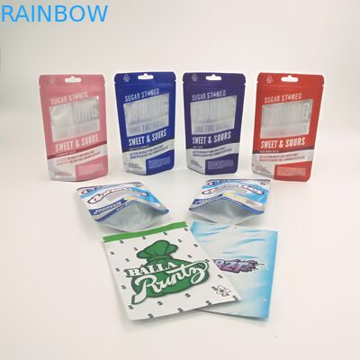 カスタマイズされた3.5g 7gの子供の証拠の磨き粉のクッキーのRuntzのジャングルの男の子袋は二重ジッパーとのDoypackの上に立つ