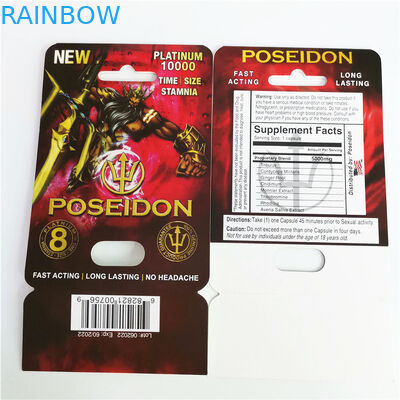 男性の強化の性の丸薬紙カードが付いている包装のサイ69のペーパー ホイル箱の表示