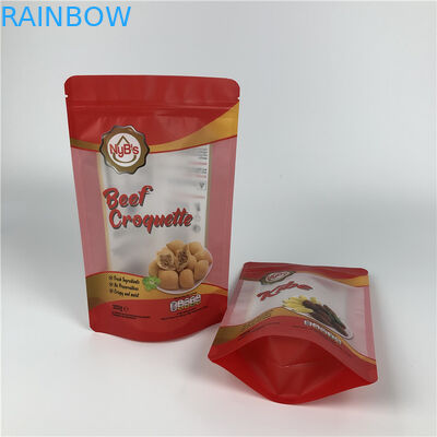 小型量のデジタル印刷のクッキーの軽食のけいれん的なビーフの包装は明確な窓が付いているジッパー袋を立てる