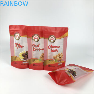 プラスチックGMOPP VMPETは明確な窓が付いているジッパー袋の上に立つ