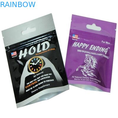 丸薬包装のためのプラスチック包装を包む商標によって印刷されるこつの穴のジップ ロック式の上の小さいホイルの男性の性の丸薬