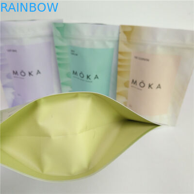 フル カラーの印刷200gボディは袋のアルミ ホイルのジッパーが付いている空のコーヒー バッグの上の立場をごしごし洗う