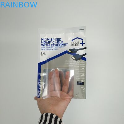 カスタマイズされた3側面の密封されたUSBケーブルの包装はジッパーが付いている無線イヤホーンを包むプラスチック袋を袋に入れる