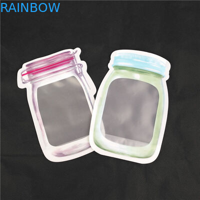 食糧ジュースのミルク ゼリーの液体のためのプラスチック袋の上のカスタマイズされた再使用可能で特別な形づけられた立場