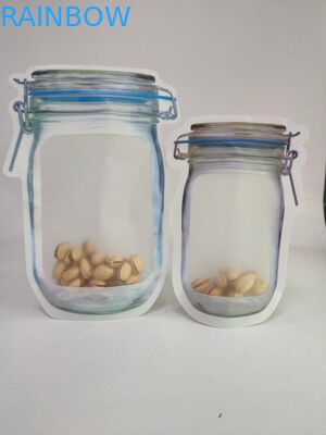 特別な形はくだらない包装のためのジッパーのポリ袋が付いている袋の上の光沢のある立場を袋に入れる