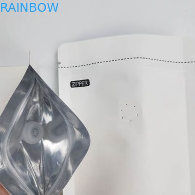 OEMの習慣1/8のOZの白いロゴのサイズのResealableアルミ ホイル包装の袋の上の立場120ミクロンのクラフト紙の