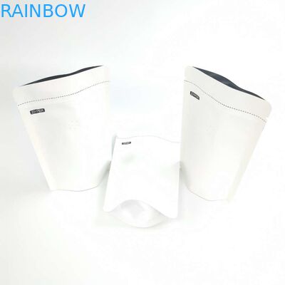 OEMの習慣1/8のOZの白いロゴのサイズのResealableアルミ ホイル包装の袋の上の立場120ミクロンのクラフト紙の