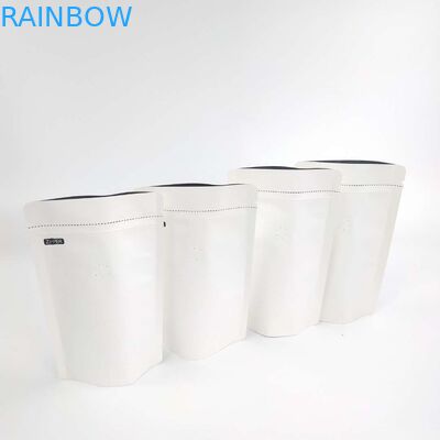 OEMの習慣1/8のOZの白いロゴのサイズのResealableアルミ ホイル包装の袋の上の立場120ミクロンのクラフト紙の