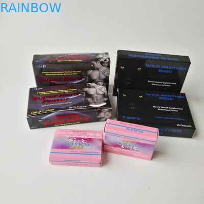 注文のロゴは紙箱の光沢のある丸薬まつげの長方形の構造の包装紙Bを包む化粧品のコンタクト レンズをリサイクルした