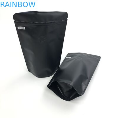 OEMの注文250G黒いロゴのサイズのコーヒー豆の包装の袋のためのResealableアルミ ホイルの立場ガスを抜く弁と