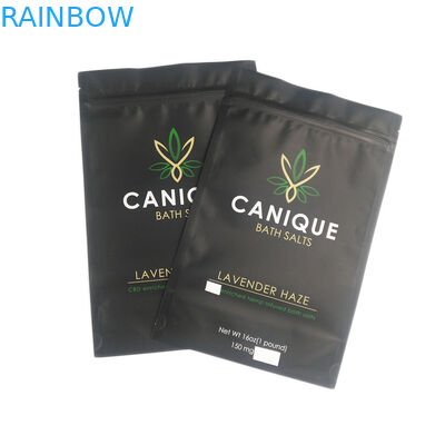 臭いの証拠は食品等級のジッパーを袋に入れる花の種の金属光沢がある銀製の注文のロゴ16OZのバス ソルトのマイラー乾燥した袋を袋に入れる