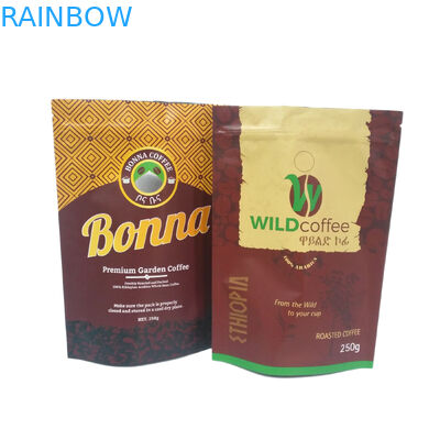 コーヒー包装のためのジッパーの包装袋の上の250g 500g 1kgの無光沢の終わりのホイルによって並べられる立場