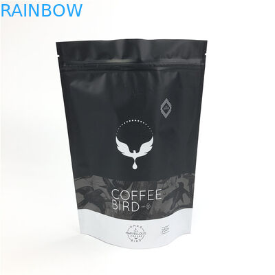 1つの方法弁が付いているコーヒー バッグを包む黒い無光沢の軽食のプラスチック袋