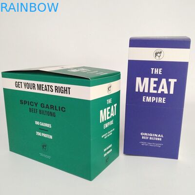 注文の印刷された折られたボール紙の小売りのディスプレイ・ケース200Gのビーフの急な動きの包装のエネルギー バーの軽食の紙箱