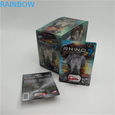 サイ カード性のPillPackaging 3Dカード熱い販売の在庫の新しい30000頭のサイの性の丸薬箱