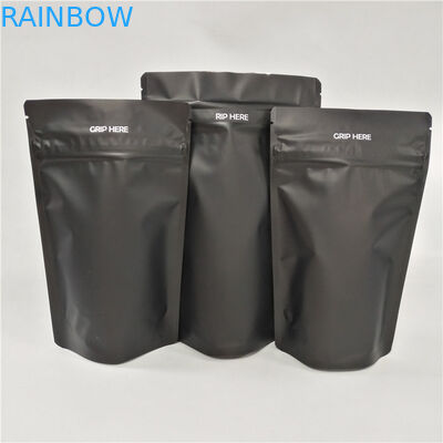 Childproofジッパーの上の注文の黒い立場は臭いの証拠の雑草の食用の麻の花袋を包むプラスチック袋を袋に入れる