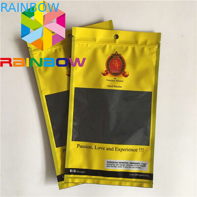 側面のシールの平らなマイラーResealable 3つの袋はシガーの湿気の袋のプラスチック雑草の食糧袋の包装によって見る