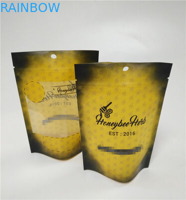 習慣によって印刷された無光沢の黒い臭いの証拠はマイラーのジッパー ロックの雑草のtoobaのdoypack袋を薄板にした