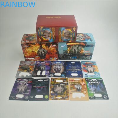 カプセルのための極度のヒョウのFDAの性の丸薬3Dサイのまめカード