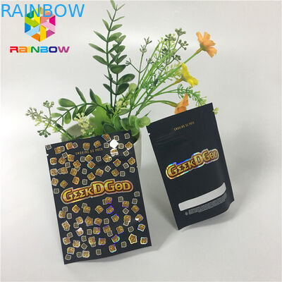 袋150mgの黒のマットの上のプラスチック マイラーのジップ ロック式の習慣の立場