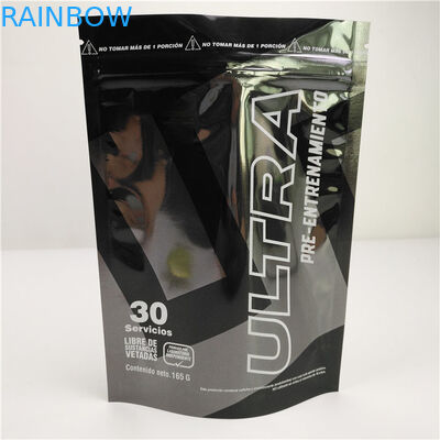 光沢のある黒いアルミ ホイルのマイラーのプラスチック永続的な袋によってカスタマイズされるロゴ