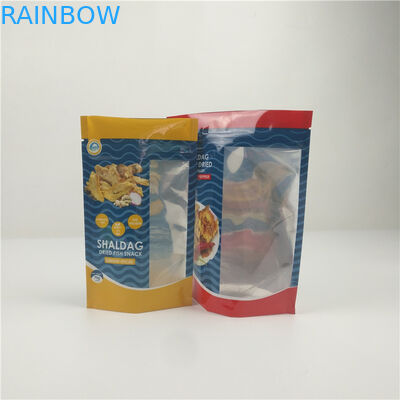 明確な窓と包む光沢のある乾燥された魚のプラスチック ジッパーのアルミ ホイル